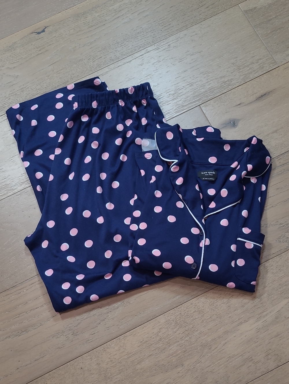 kate spade New York Pajamas Women's sz XL Dream a Little Dream Polka Dot Navy